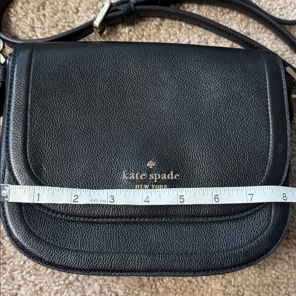 kate spade Black Pebbled Leather Crossbody with Gold Logo - Picture 2 of 6